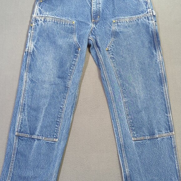 Carhartt Jeans Men's 38x34 Fits 36x33 Blue Double Knee Dungaree Fit B07 DNM - Picture 7 of 12
